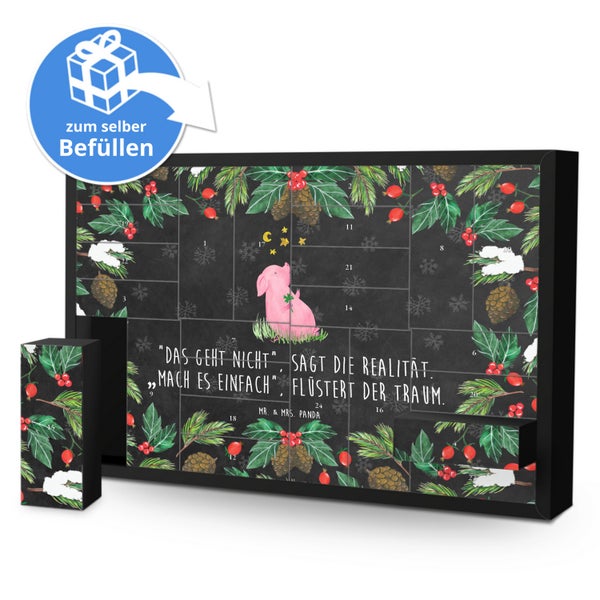 Mr. & Mrs. Panda Befüllbarer Adventskalender Schwein Glück - Schwarz