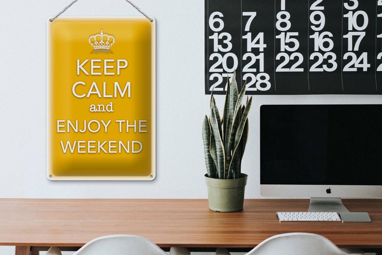 Blechschild Spruch 20x30cm Keep Calm and enjoy the weekend