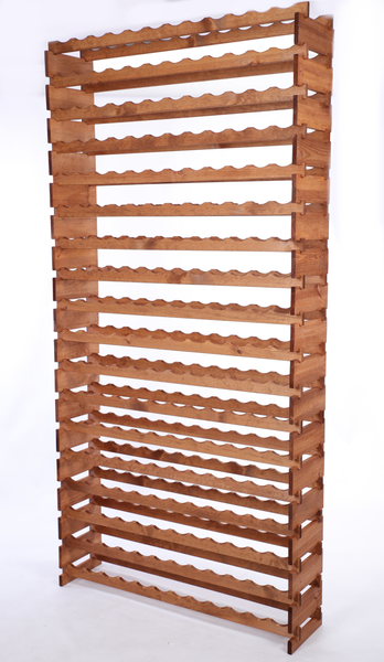 Weinregal VINOTECA FLEX PRO HxBxT 233x123x28cm 204 Flaschen auf 17 Ebenen Massives Kiefernholz Braun geölt