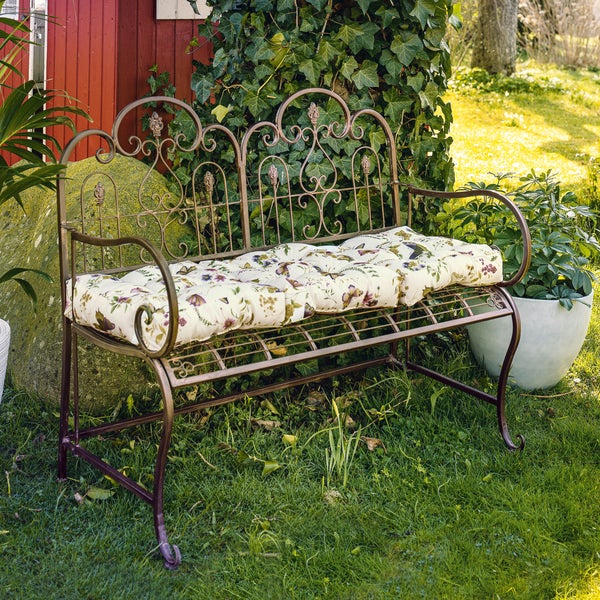 FRANK FLECHTWAREN | Sitzbank Provence, METALL, Breite 108 cm, Sitztiefe 43 cm, Sitzhöhe 43 cm, GH 92 cm, ohne Sitzkissen, einfache Selbstmontage, L