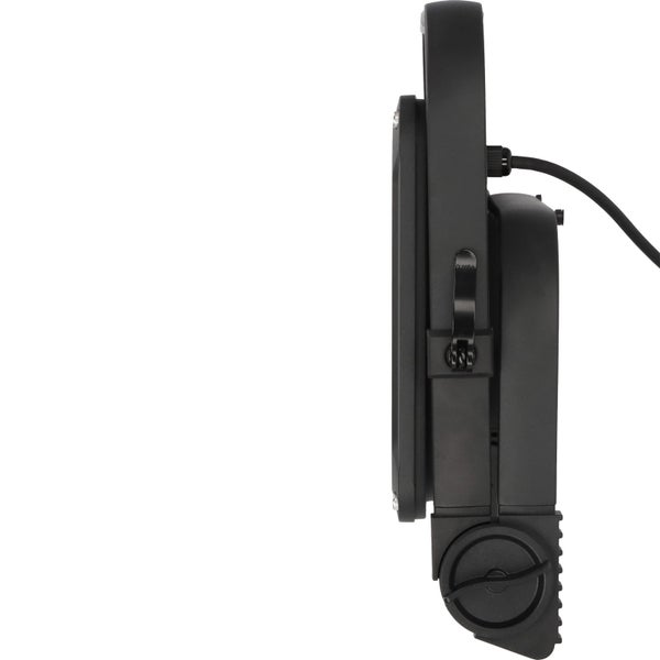 Schwarzer LED-Strahler von der Seite