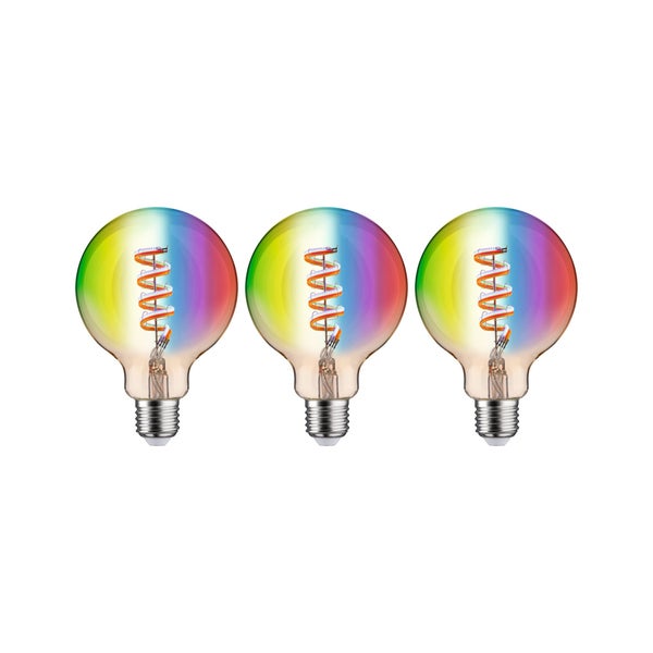 Filament 230V Smart Home Zigbee 3.0 LED Globe G95 E27 3x470lm 3x6,3W RGBW+ dimmbar Gold