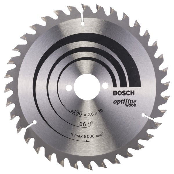 Bosch Kreissägeblatt Optiline Wood 190x30x2,6/1,6 mm 36T WZ - 2608640616