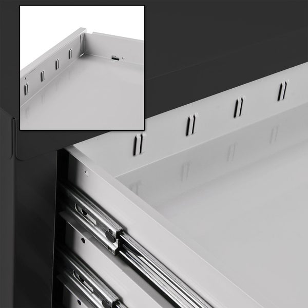 PROREGAL Schubladenschrank Kobra mit 6 Schubladen HxBxT 75 x 70 x 43,5 cm Anthrazitgrau Lichtgrau