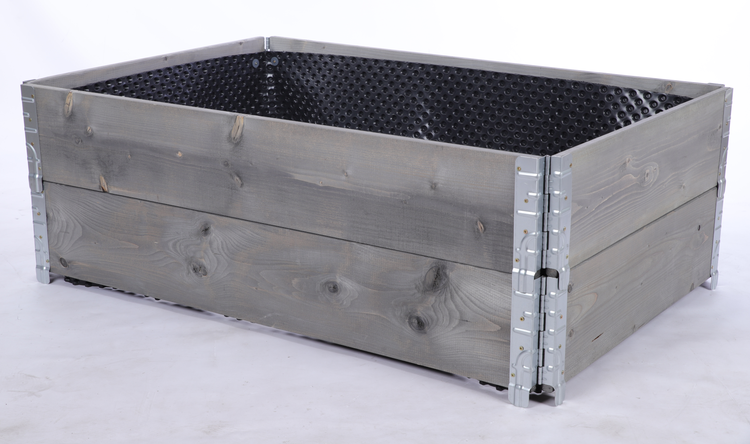 Hochbeetkisten GuardBox HxBxT 40x120x80 cm 2 Ebeneninkl. Luftpolsterfolie Grau
