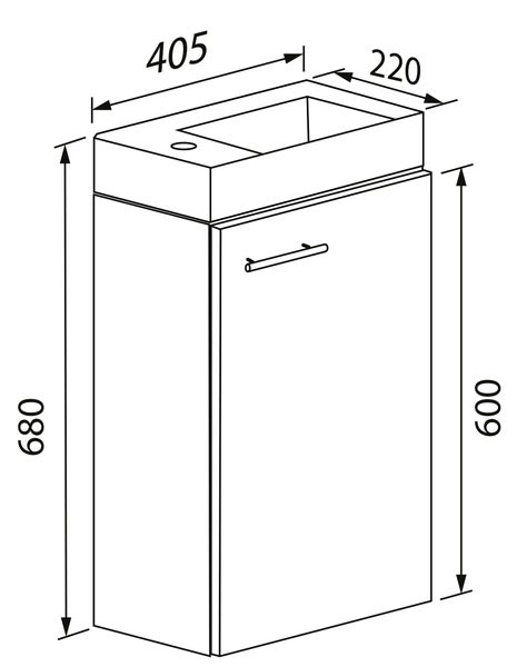 2-tlg Waschtisch Slito Toilette schmal Schwarz