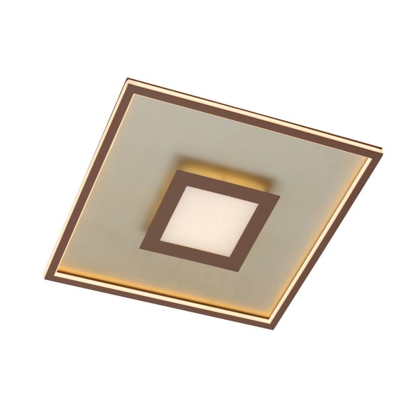 Lindby LED Deckenleuchte Pekela dimmbar mit Leselampe (Modern) in Braun aus Aluminium (1 flammig, ) - Lampe Deckenlampe Wohnzimmerleuchte