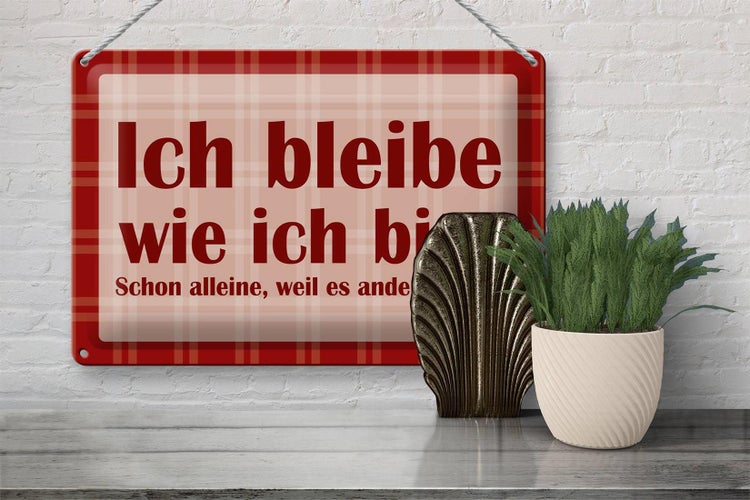 Blechschild Spruch 30x20cm Ich bleibe wie ich bin
