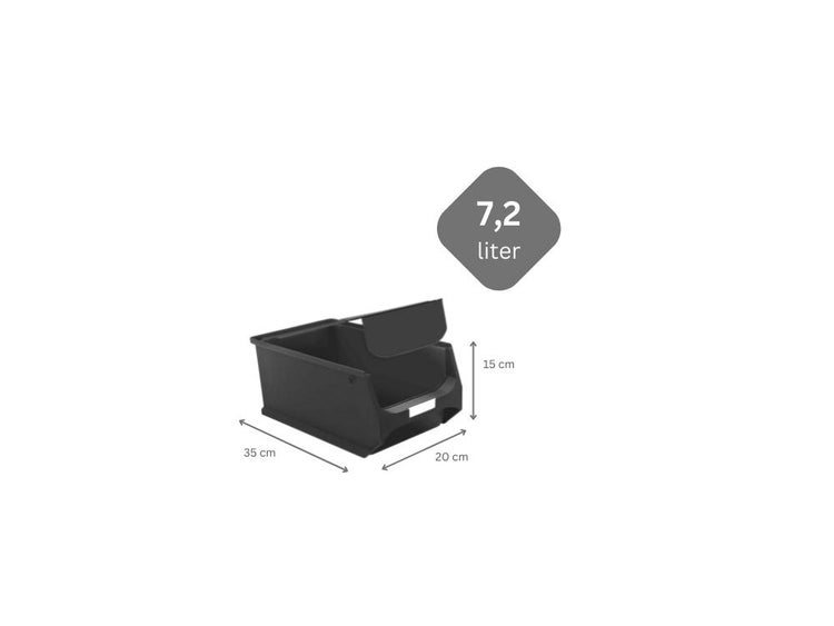 PROREGAL SuperSparSet 18 x Leitfähige Sichtlagerbox 4.1 Mit Griffstange und Abdeckung HxBxT 15 x 20 x 35 cm 7,2 Liter ESD Sichtlagerbehälter Sichtlagerkasten