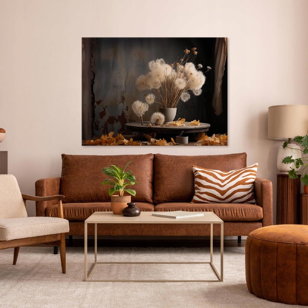 Leinwandbild Blumen Vintage Bilder Modern Wohnzimmer 120X80 cm
