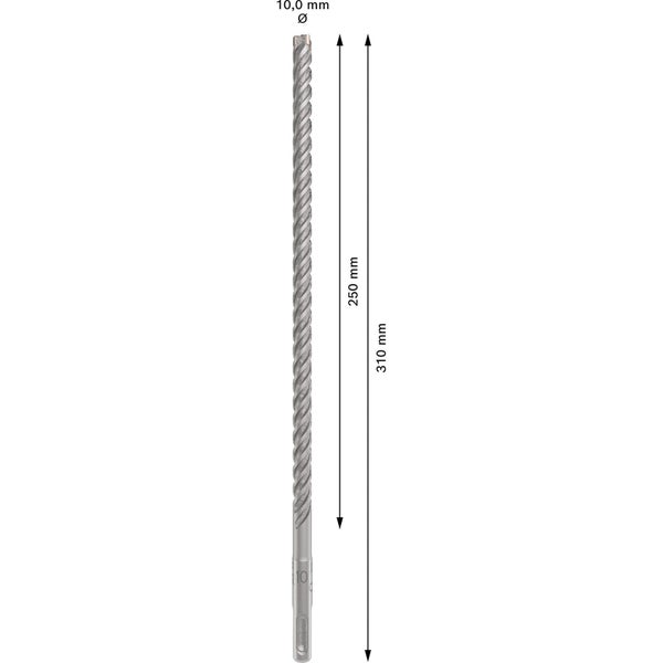 Bohrhammerbohrer mit 10 Millimeter Durchmesser und 310 Millimeter Länge