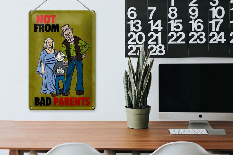 Blechschild Spruch 20x30cm Not from bad parents