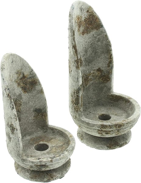 Dekoleidenschaft 2x Kerzenhalter Stone in Steinoptik, aus Steingut, Windlicht wetterfest, Kerzenständer, Gartendeko für Draußen