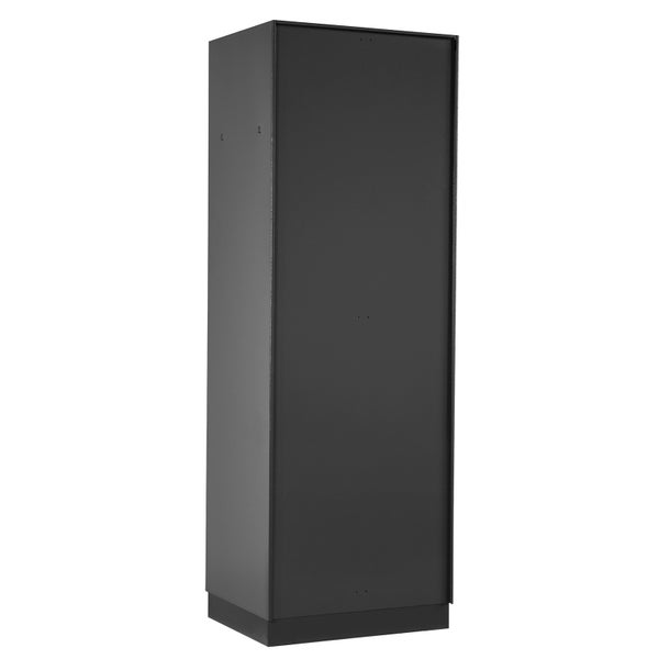 PROREGAL Garderobenschrank Ermine mit 2 Türen | HxBxT 178x60x50cm | Anthrazitgrau/Lichtblau | Spind, Aufbewahrungsspind, Arbeitsschrank