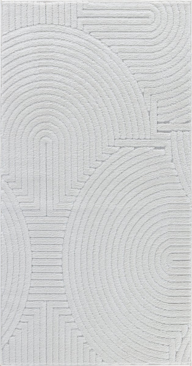 Moderner Skandinavischer Teppich für Innen-/Außenbereich - Weiß - 80x150cm - REYKO
