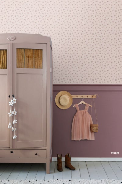 ESTAhome Tapete Blumenmuster Lila 50 x 900 cm