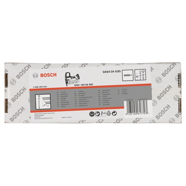 Bosch GNH 18V-64 MD Klammern, SK64-34 63G, 4000 Stück, verzinkt