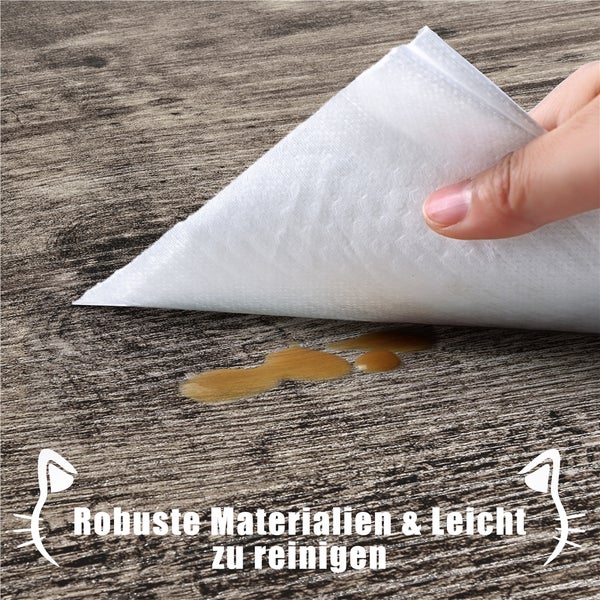 Reinigung eines Tisches mit einem Tuch von einer Flüssigkeit