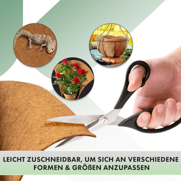 FLOORDIREKT Kokos Filzmatte - Kälteschutz für Pflanzen - Bodenbelag & Polstermaterial - Biologisch abbaubar - 1 x 1 m