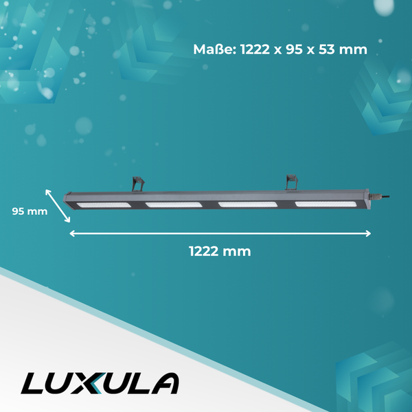 LUXULA LED Hallenstrahler 200W Highbay 25000lm 5000K Neutralweiß Linearer Hallenstrahler IP65
