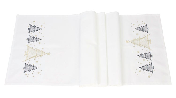 FRANK FLECHTWAREN | Tischläufer Weihnachtsbäumchen, POLYESTER, 40 x140 cm