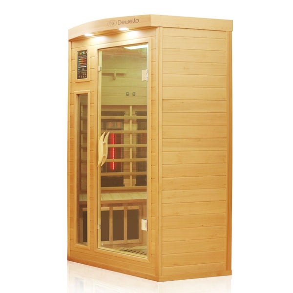 Dewello® Infrarotkabine Infrarotsauna LAKEFIELD PRO Hemlock-Zeder 120cm x 120cm inkl. Vollspektrumstrahler, Karbonstrahler