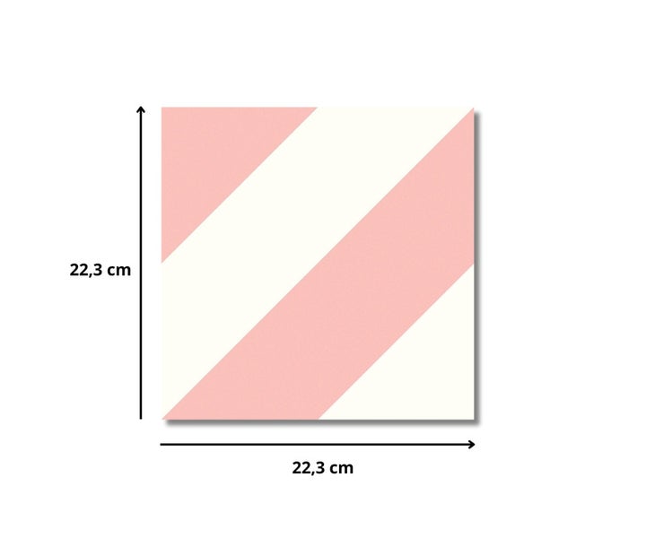 Feinsteinzeug Wand- und Bodenfliese Zebra Pink 22,3 x 22,3 x 0,95 cm glasiert matt Rundkante