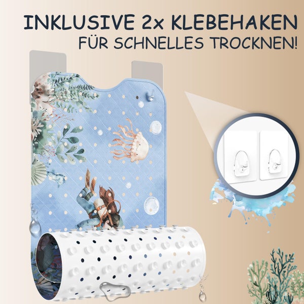 SilverRack Badewannenmatte Kinder rutschfest [100x40cm] - Antirutschmatte Badewanne BPA frei - Badematte Kinder - für Baby & Kinder - Antirutsch Matte - Bath Mat - Wal Unterwasserwelt Blau