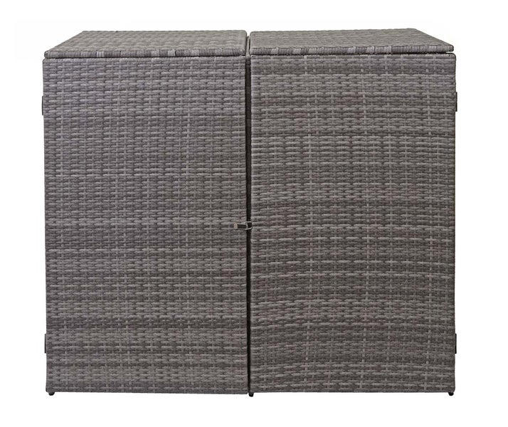 Doppelter Gartenschrank aus Polyrattan