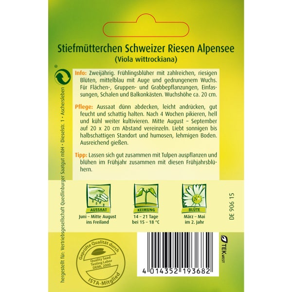 Stiefmütterchen Schweizer Riesen Alpensee Samen von Quedlinburger SAATGUT