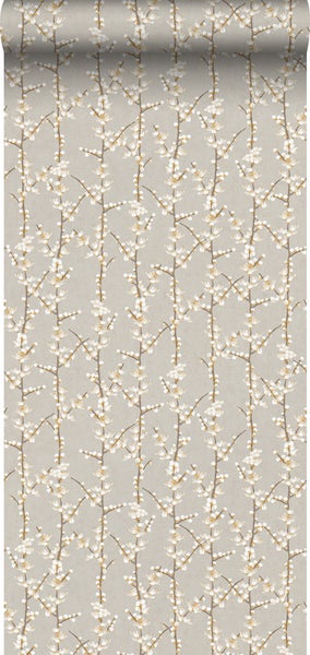 Sanders und Sanders Tapete Blüte Beige und Weiß - 53 cm x 10 m - 640180