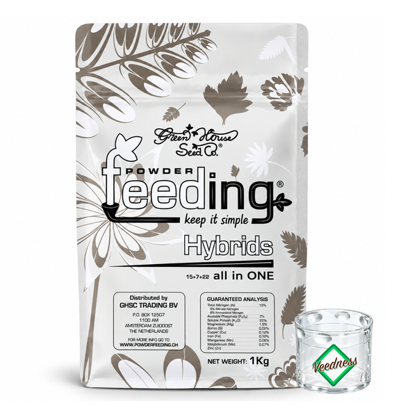 Green House Seed Co. Powder Feeding Hybrids Pflanzendünger, 1 Kilogramm Pulver zur Nährstoffversorgung von Hybridpflanzen.