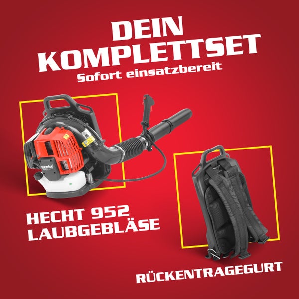 Hecht 952 Laubgebläse Komplettset mit Rückentragegurt