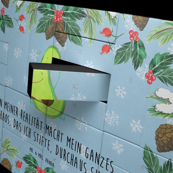 Mr. & Mrs. Panda Befüllbarer Adventskalender Avocado Glücklich - Blau Pastell