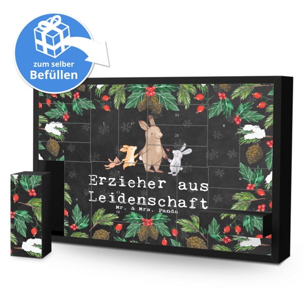 Mr. & Mrs. Panda Befüllbarer Adventskalender Erzieher Leidenschaft - Schwarz