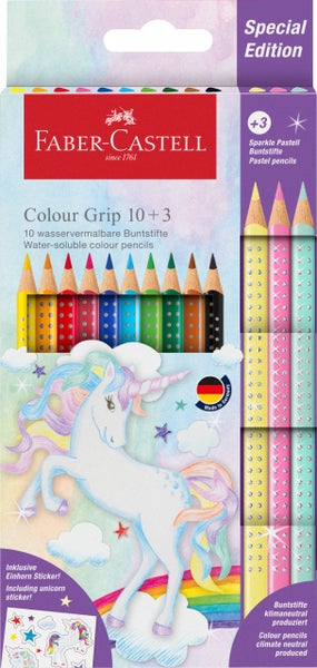 Faber-Castell Buntstift Colour Grip Einhorn 10+3er Set