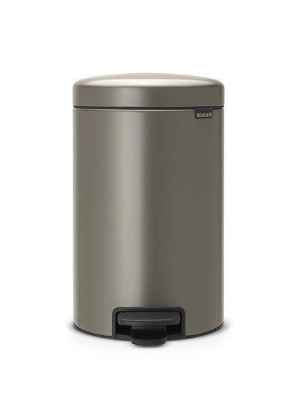 Brabantia Klassischer Tretmülleimer Mit Soft Verschluss 12 Liter HxBxT 41,1 x 25,1 x 33,8 cm Metall Platin