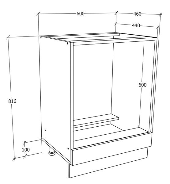Ofenschrank Breite 60 cm Herdschrank Küche Esilo