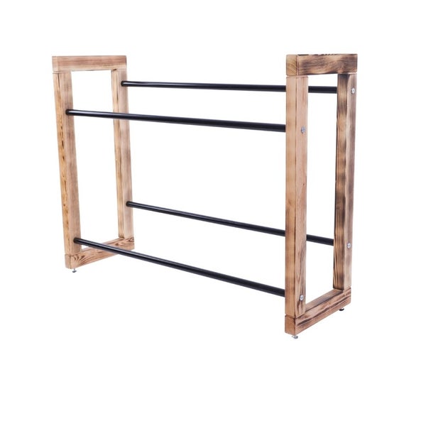 PROREGAL Getränkekistenregal HARZ HxBxT 85x112x35cm 6 Kisten auf 2 Ebenen Massives Kiefernholz Gebrannt