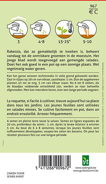 Informationen zur Aussaat von Rucola