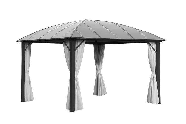 Pavillon mit Dach und Vorhängen