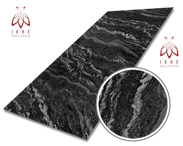 3D Wandpaneel Marmoroptik PVC 120x60cm – Luxuriöse Wandverkleidung DIY-Montage, Alternative zu Fliesen für Bad & Küche Schwarz 02