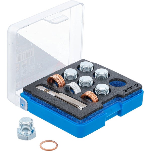 Ölablassschrauben Reparaturset im geöffneten Aufbewahrungskoffer
