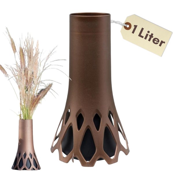 Dekorative Vase aus Metall, Fassungsvermögen 1 Liter