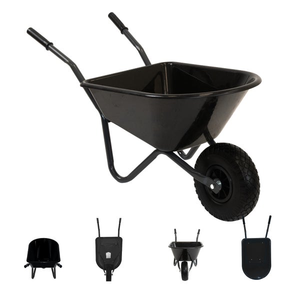 Schwarze Schubkarre für den Garten