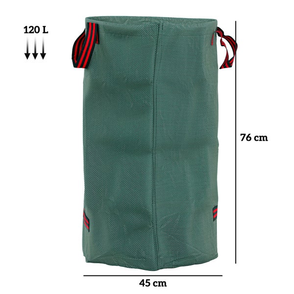 Outsunny Gartensack 3x120L wasserdicht Gartenabfallsack mit Griffe, stabil Laubsack, selbststehend Gartensäcke mit UV Schutz, wiederverwendbare Gartenabfallsäcke für Gartenabfälle Grünschnitt