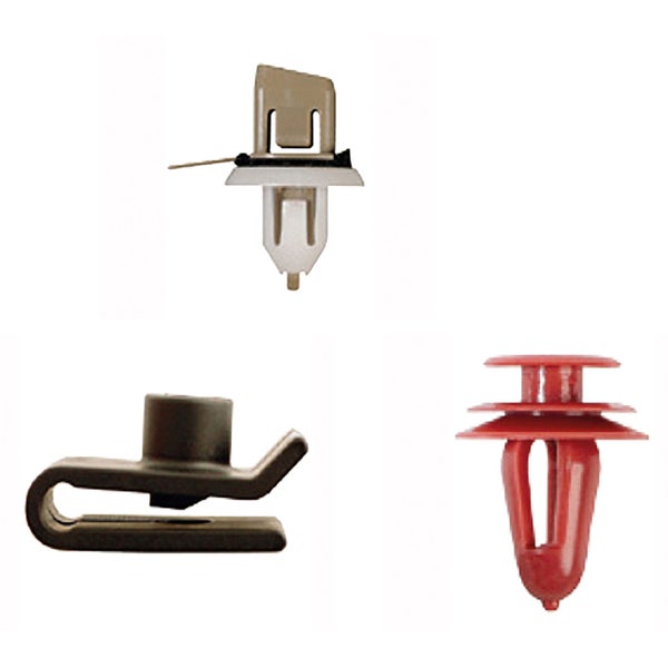 Abbildung verschiedener Befestigungsclips für den Automobilbereich