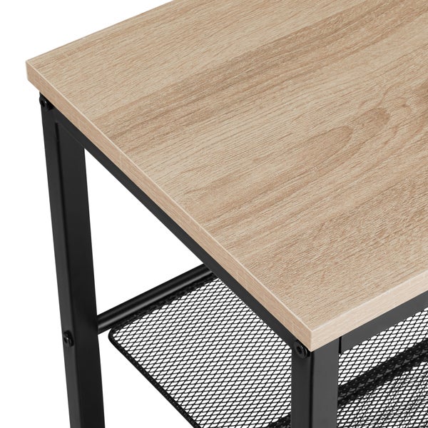 Schuhregal tectake Sheffield 100 x 30,5 x 93 cm Industrial Style Industrial Holz hell, Eiche Sonoma