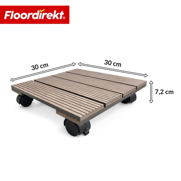 Rollbrett aus Kunststoff mit den Maßen 30 mal 30 Zentimeter und einer Höhe von 7,2 Zentimetern