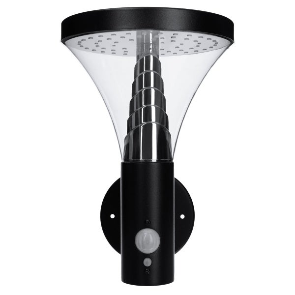 Solar Wandleuchte Durazzo schwarz 600 lm Bewegungsmelder + Dauerlicht 11028